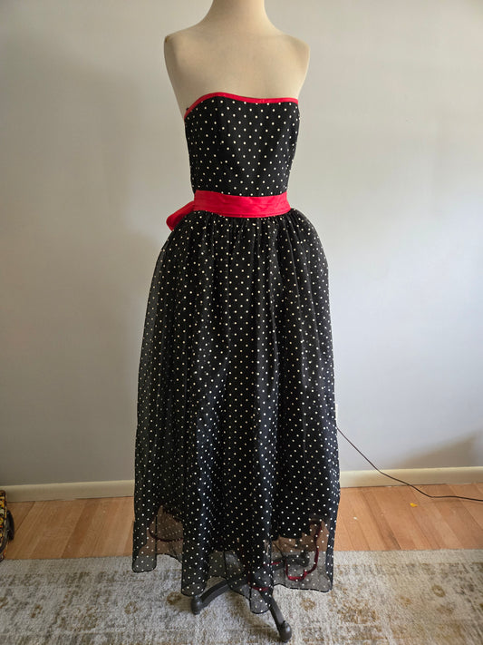 Vintage Sleeveless Polka Dot Dress by Gunne Sax