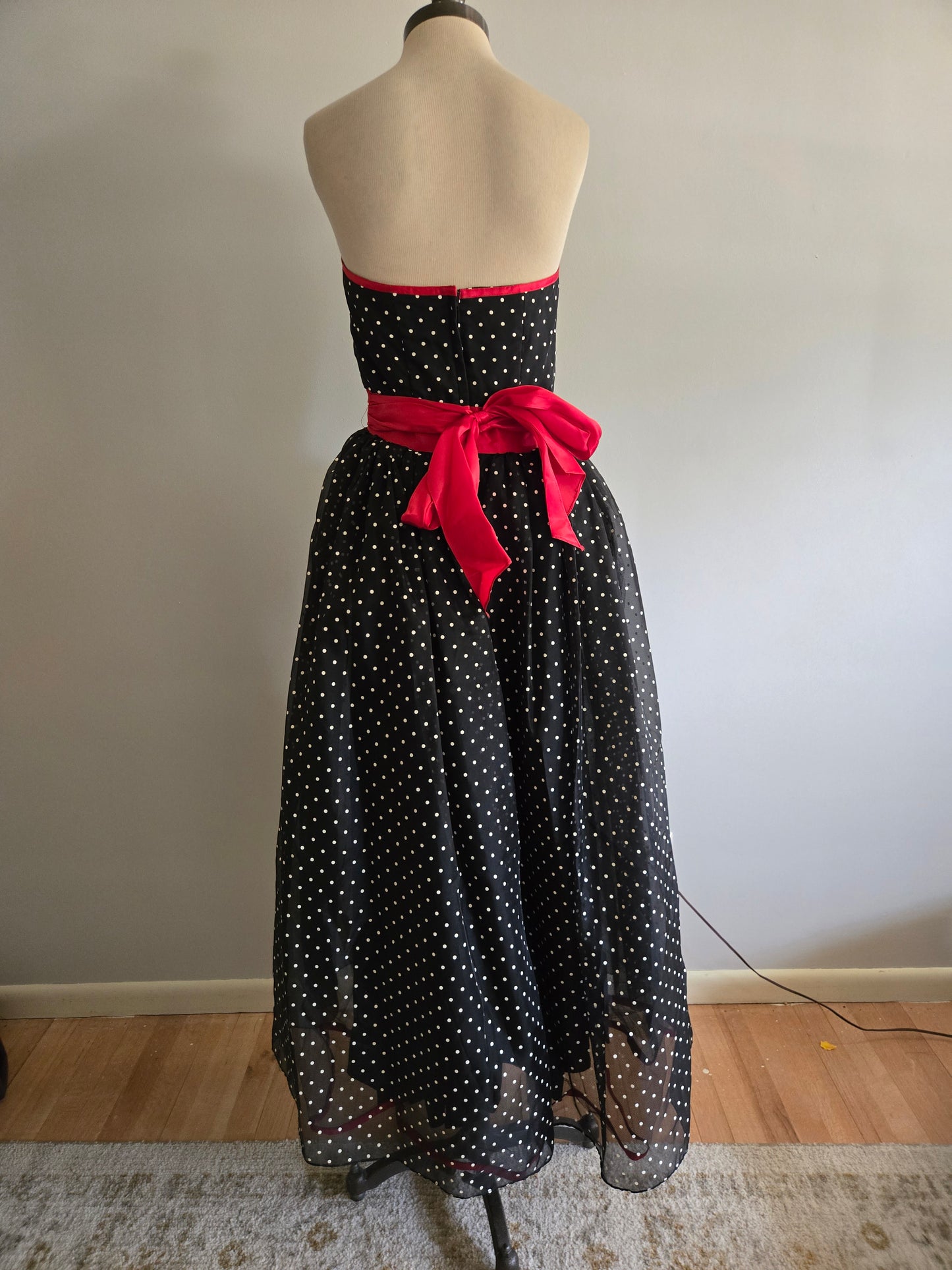 Vintage Sleeveless Polka Dot Dress by Gunne Sax