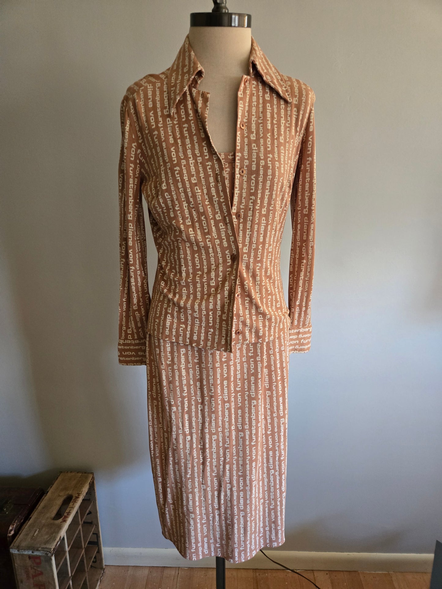 Vintage Two Piece Sleeveless Dress Set by Diane Von Furstenberg