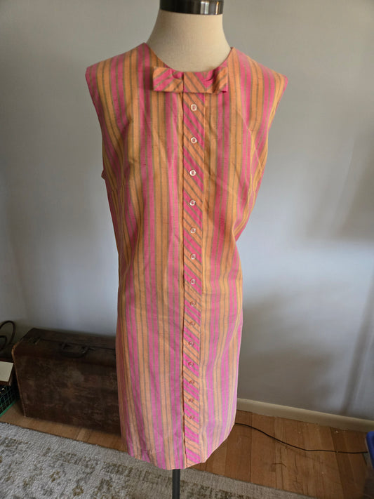 Vintage Sleeveless Striped Dress