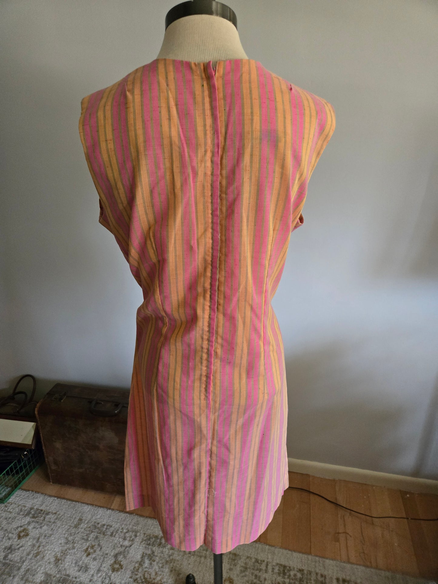 Vintage Sleeveless Striped Dress