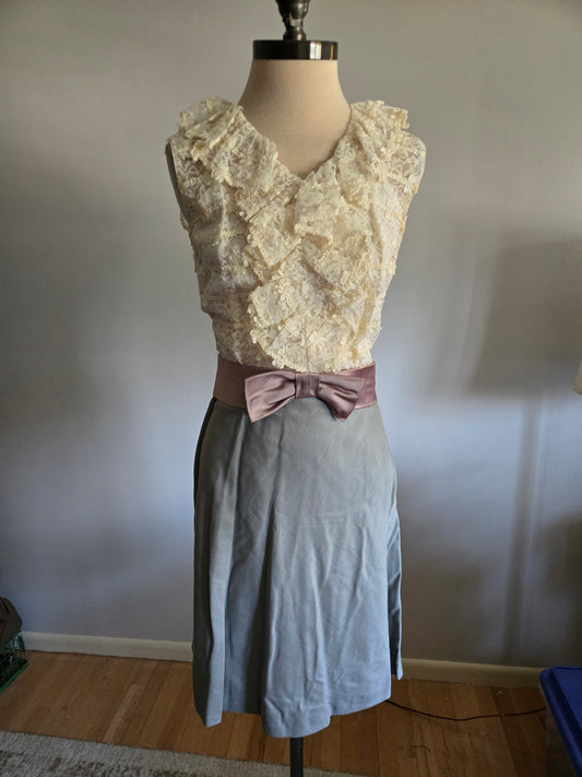 Vintage Sleeveless Lacy Floral Dress by Maggi