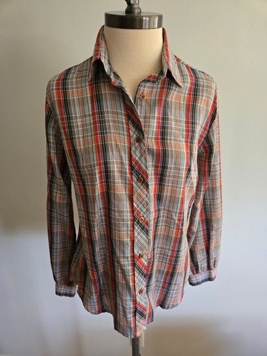 Vintage Long Sleeve Plaid Blouse by Skivi