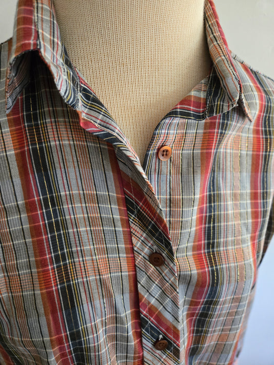 Vintage Long Sleeve Plaid Blouse by Skivi
