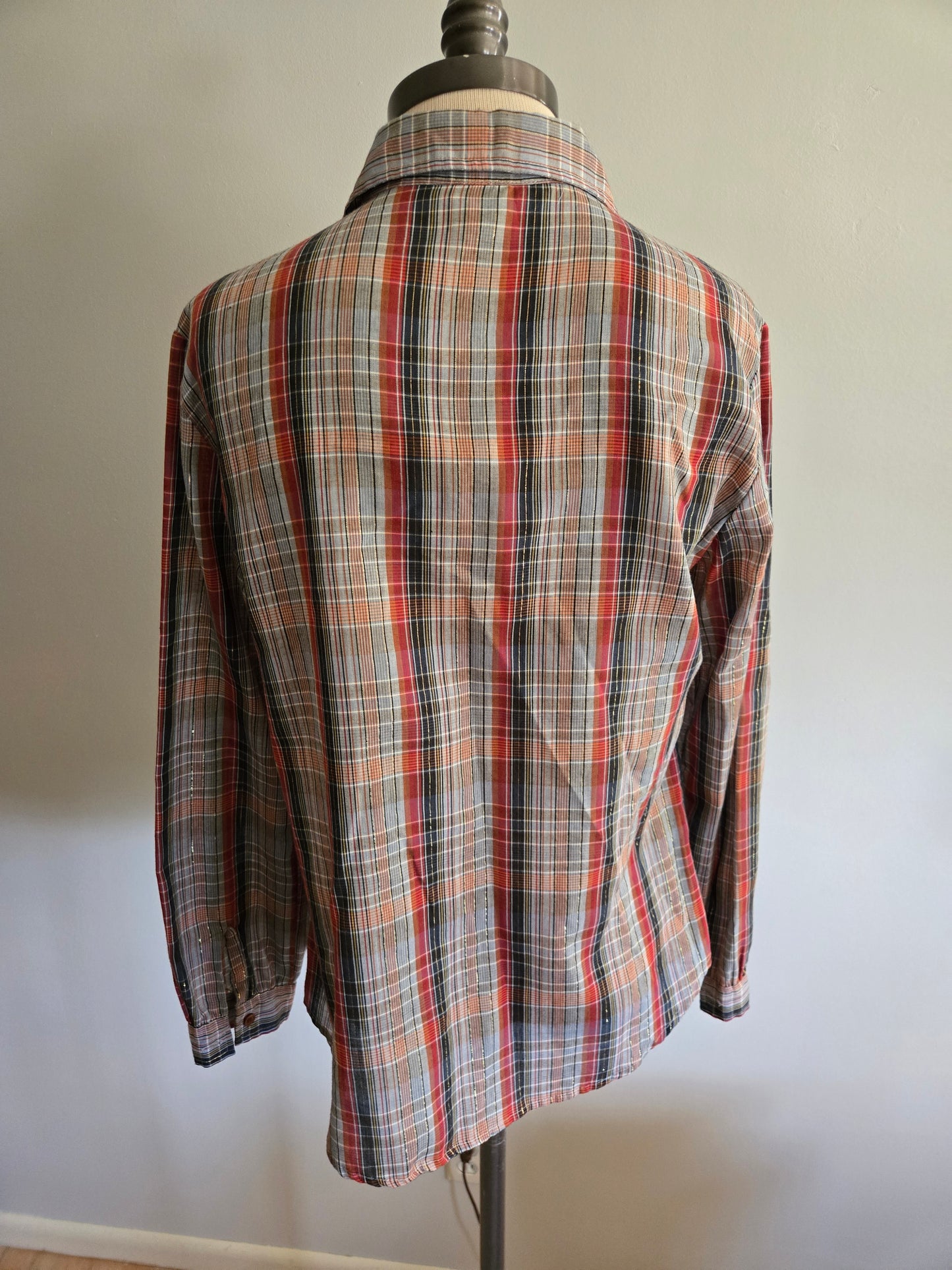 Vintage Long Sleeve Plaid Blouse by Skivi