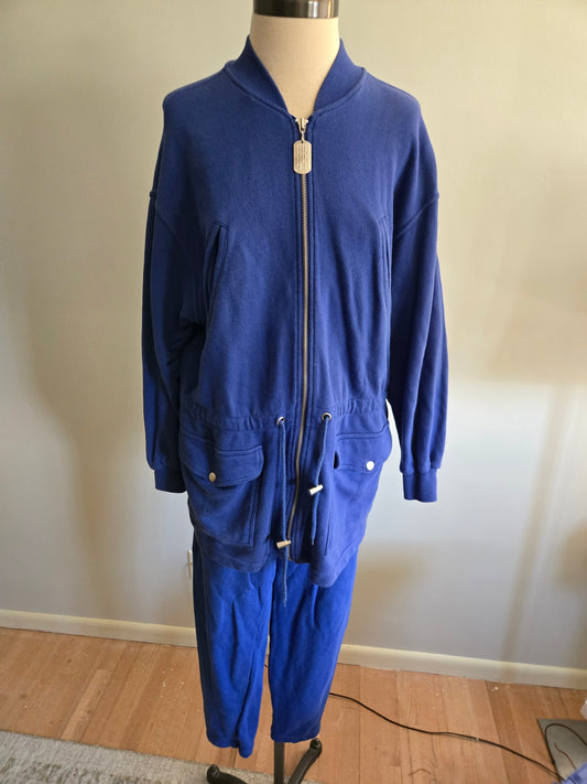 Vintage Long Sleeve Two Piece Blue Sweatsuit by DKNY