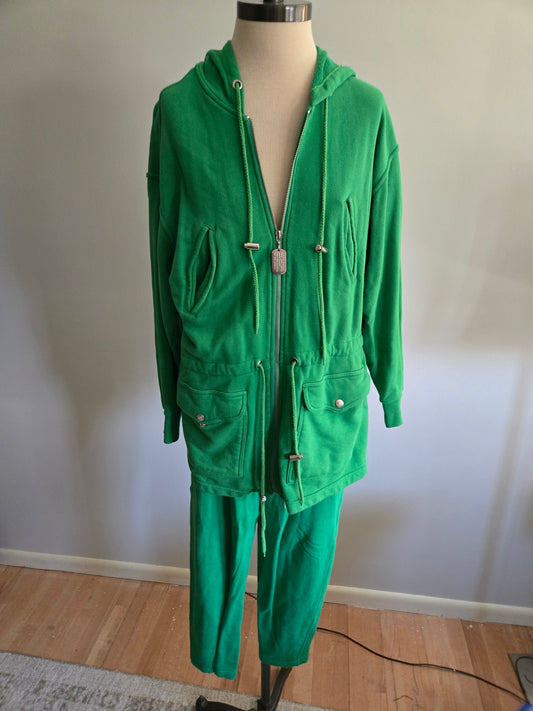 Vintage Long Sleeve Two Piece Green Sweatsuit by DKNY