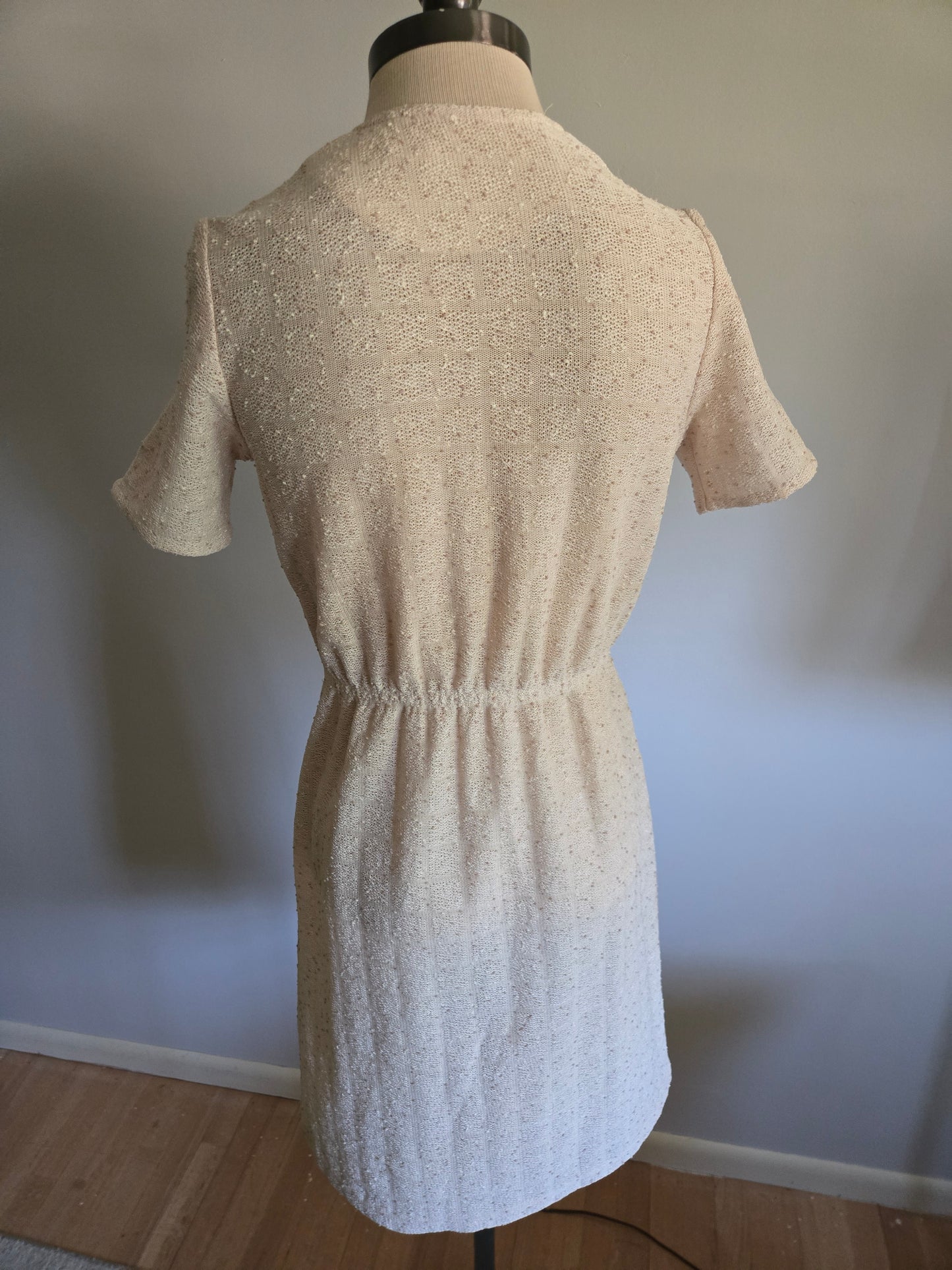 Vintage Short Sleeve Oatmeal Dress