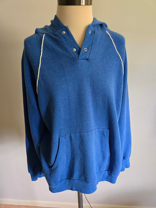 Vintage Blue Hoodie Sweatshirt from the 70s/80s