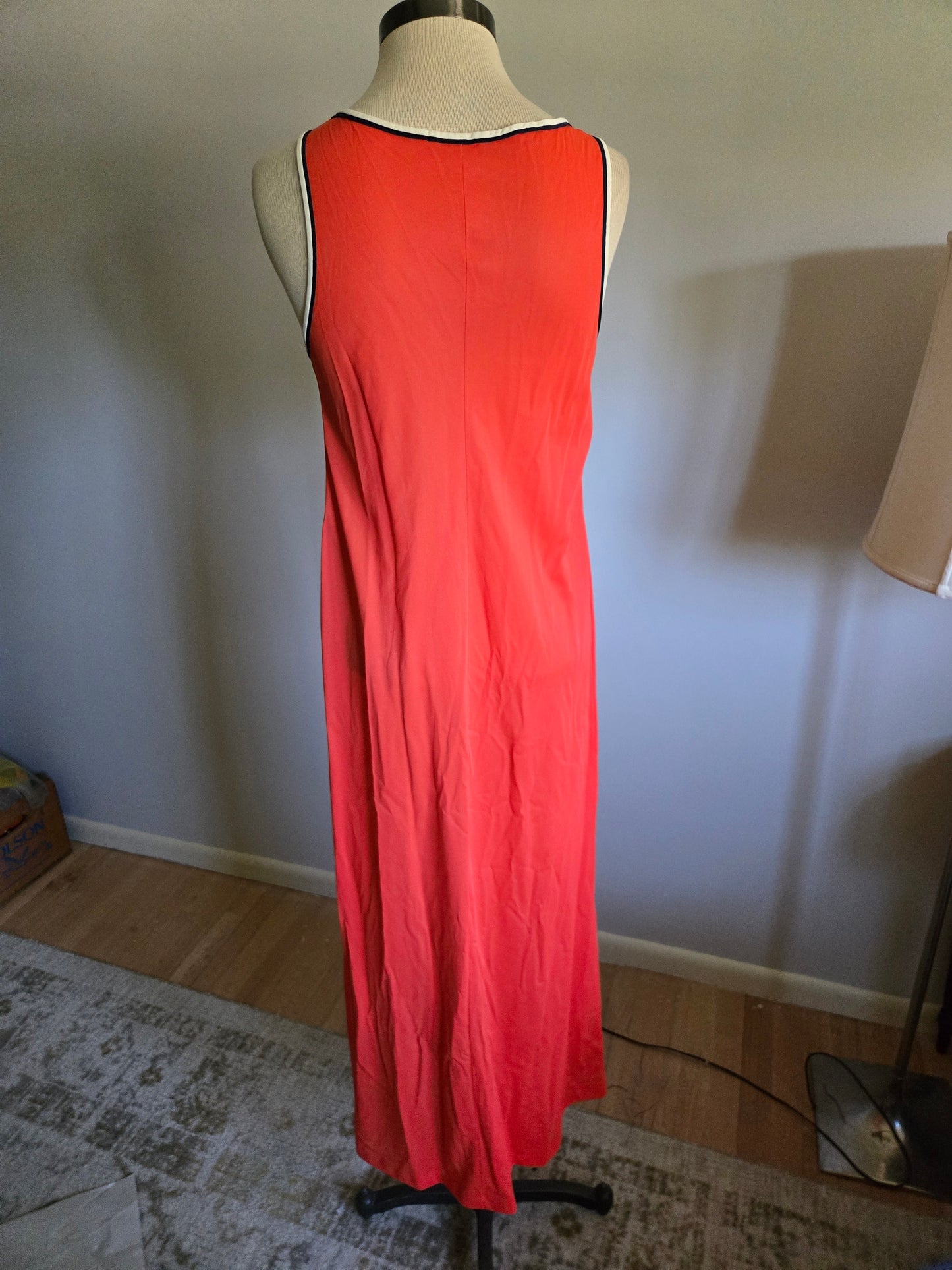 Vintage Sleeveless Orange Two Piece Sleepwear Set by Montgomery Ward