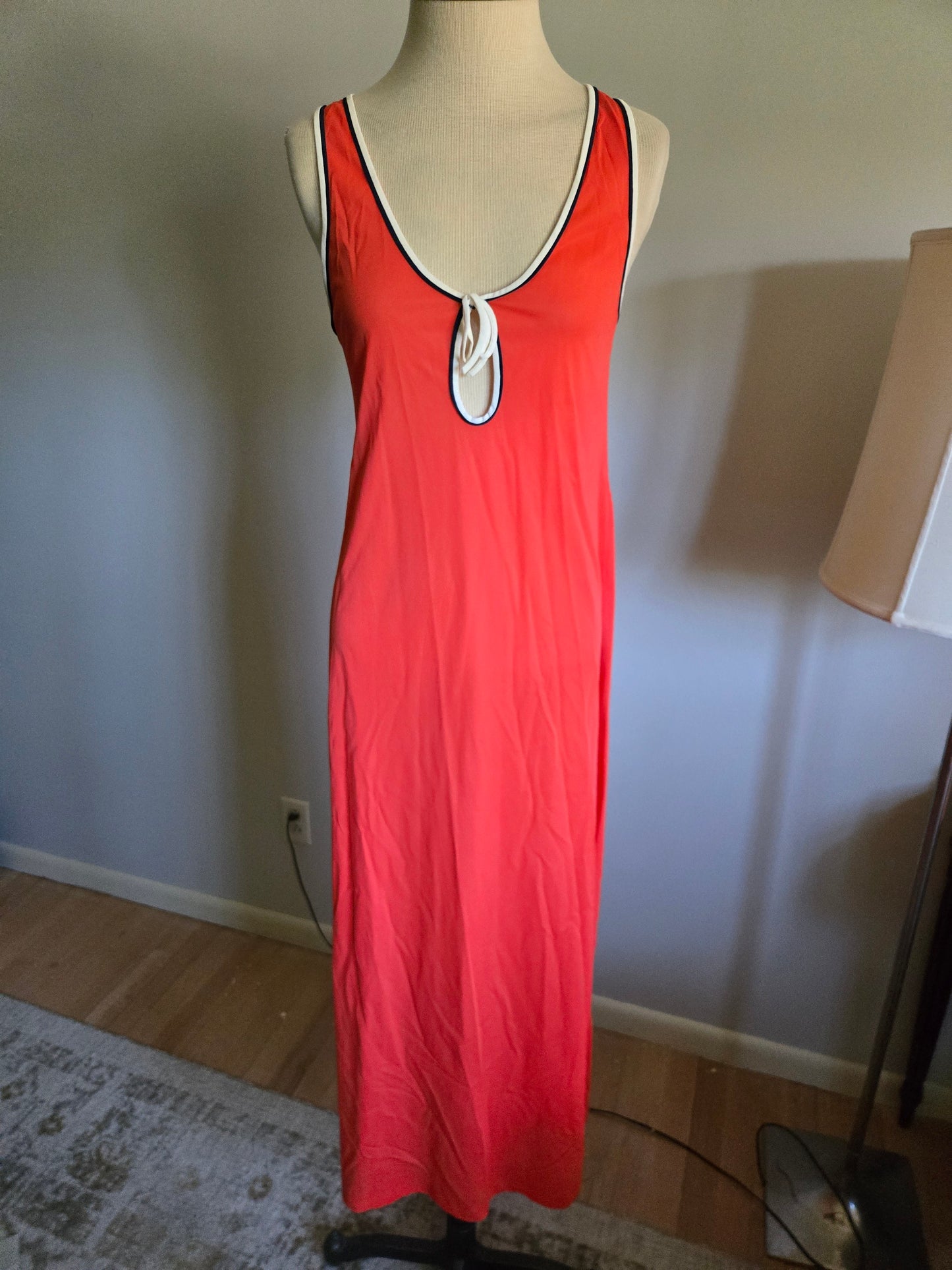 Vintage Sleeveless Orange Two Piece Sleepwear Set by Montgomery Ward