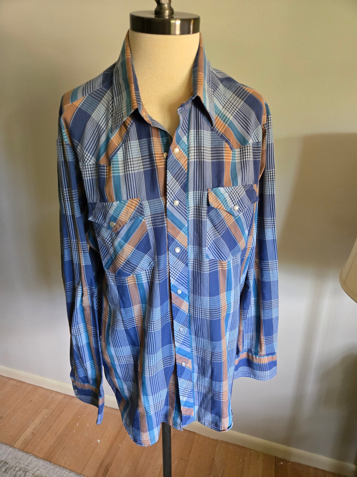 Vintage Long Sleeve Western Snap Shirt by Lee