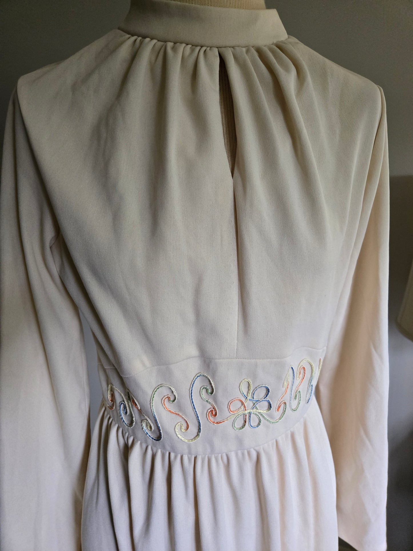 Vintage Long Sleeve Off White Dress