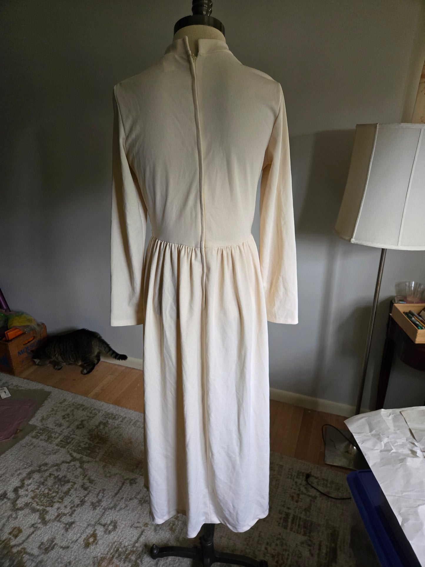 Vintage Long Sleeve Off White Dress