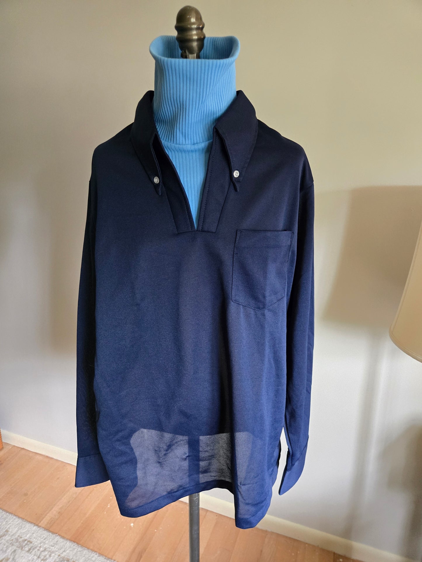 Vintage Long Sleeve Faux Turtle Neck Shirt by Kingsport