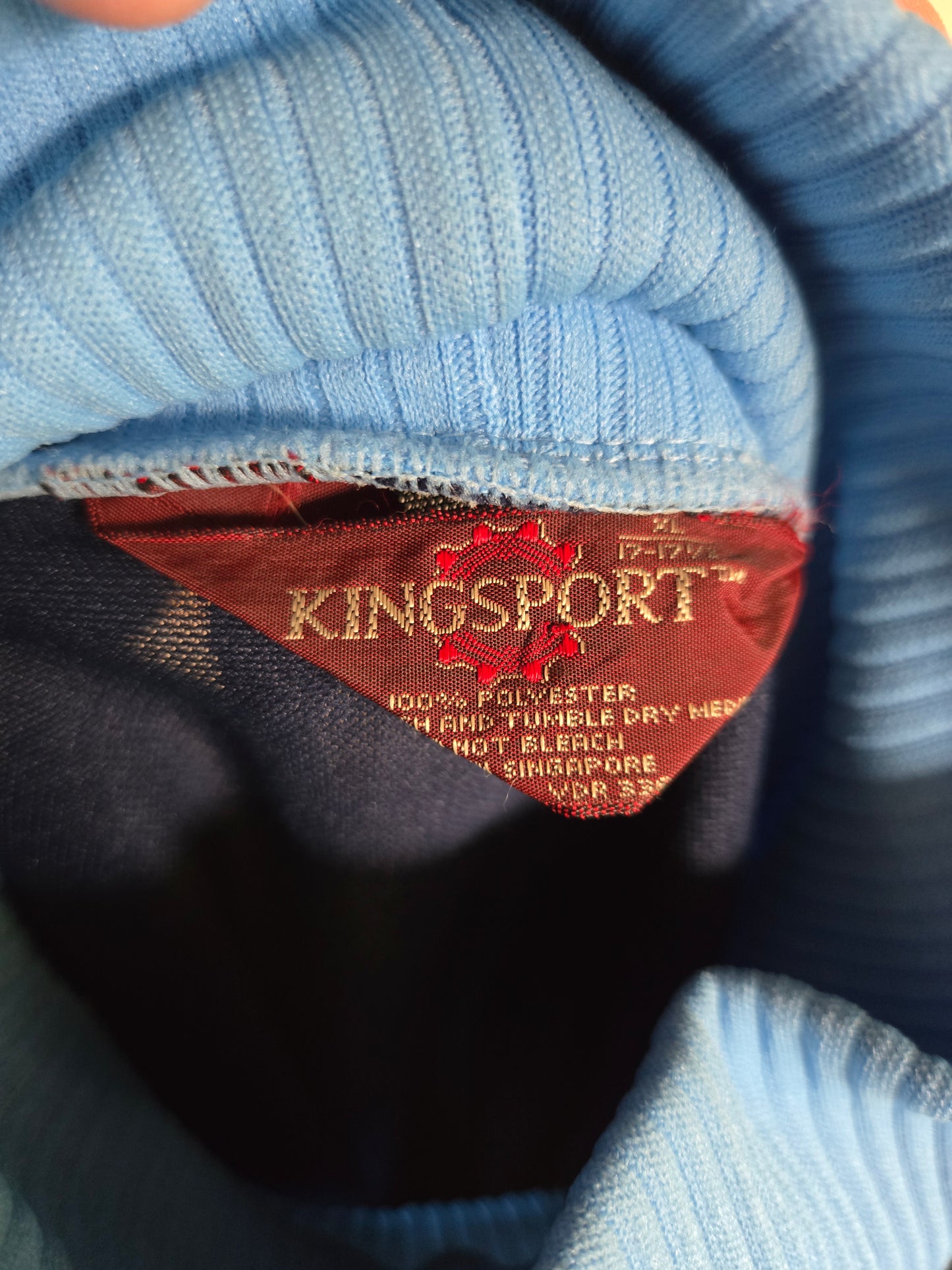 Vintage Long Sleeve Faux Turtle Neck Shirt by Kingsport