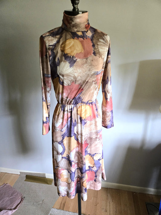 Vintage Long Sleeve Floral Print Dress by Blair