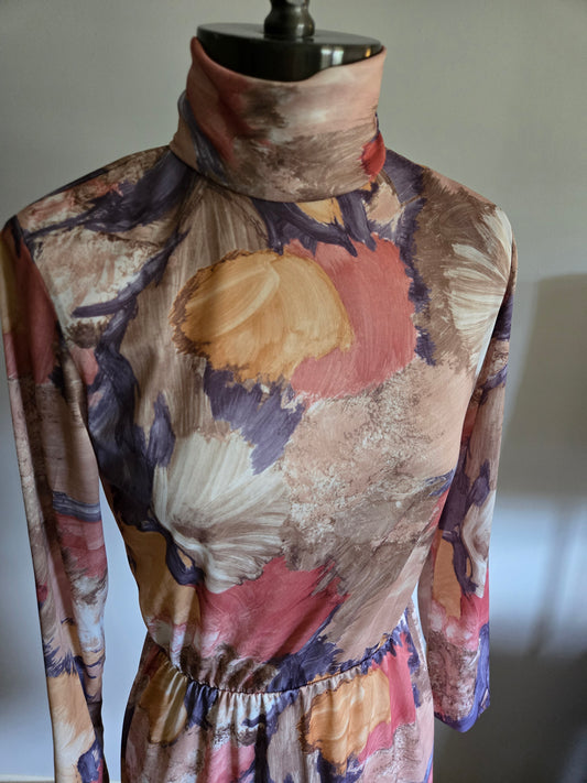Vintage Long Sleeve Floral Print Dress by Blair