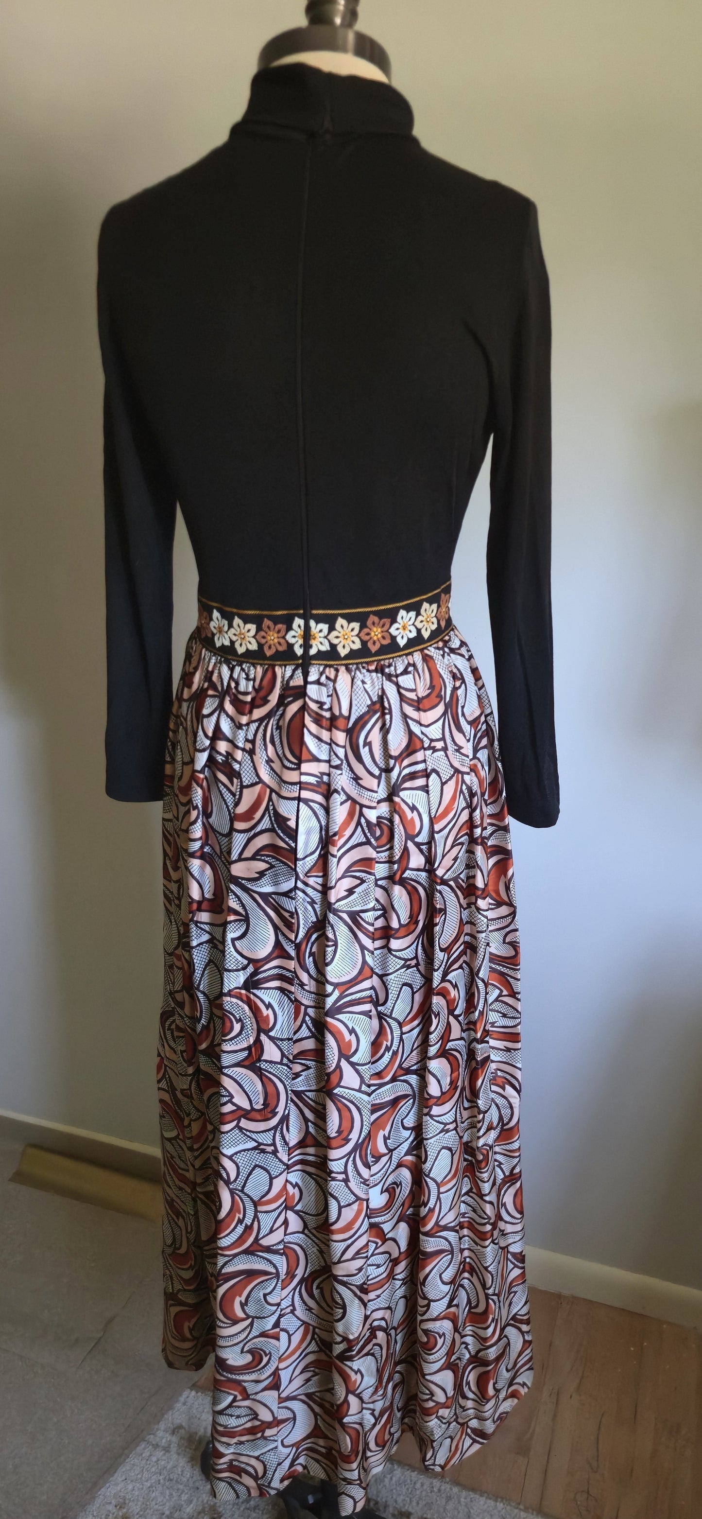 Vintage Long Sleeve Jumpsuit with Skirt