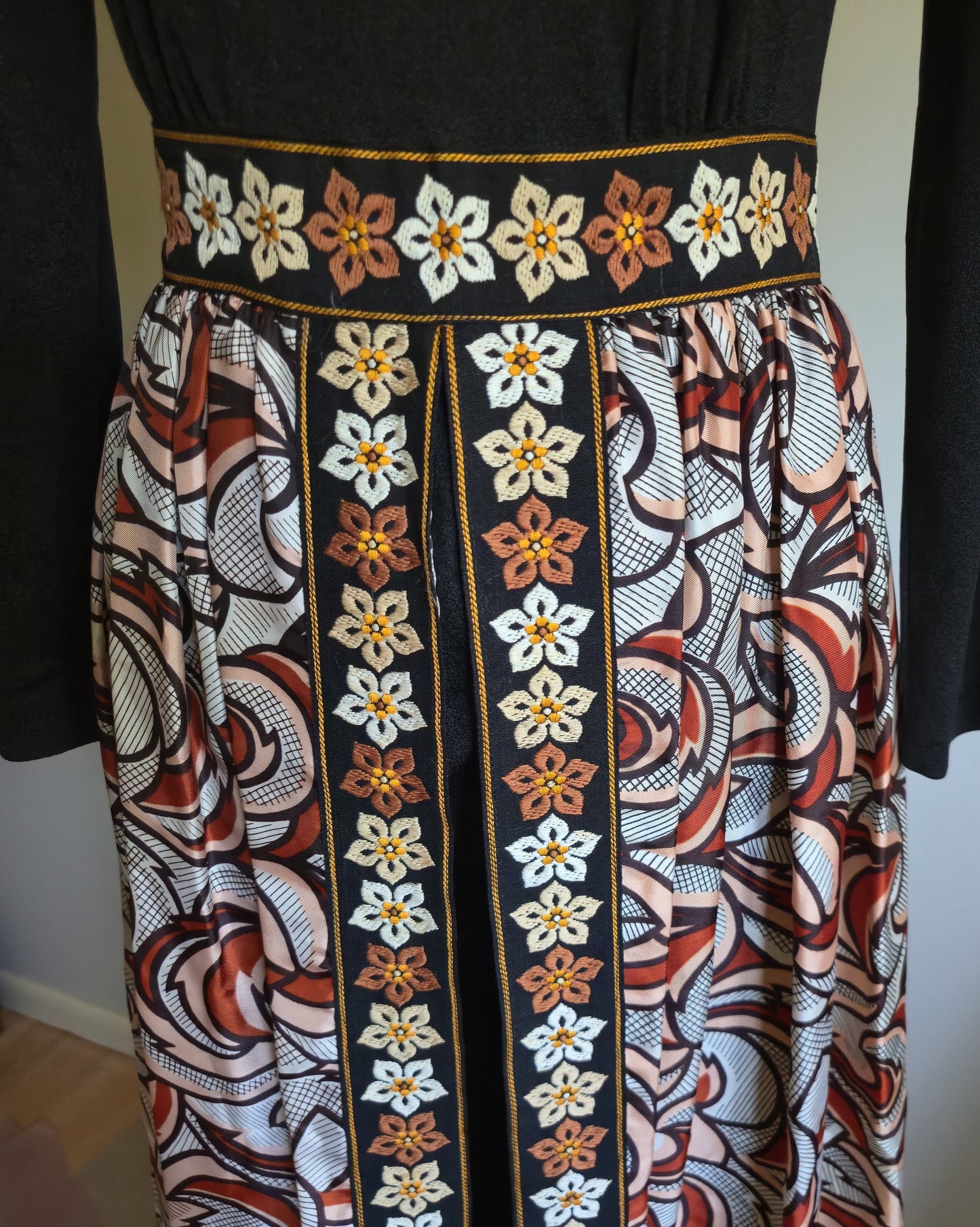 Vintage Long Sleeve Jumpsuit with Skirt