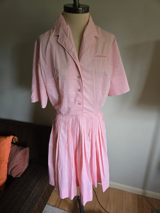 Vintage Short Sleeve Pink Dress by Texas Shirtwaist