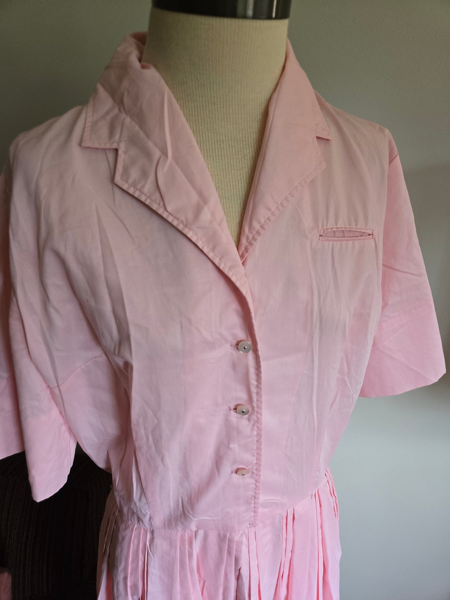 Vintage Short Sleeve Pink Dress by Texas Shirtwaist