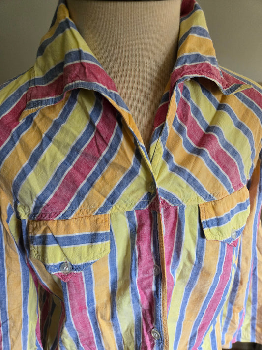 Vintage Long Sleeve Striped Blouse by F.A. Chatta
