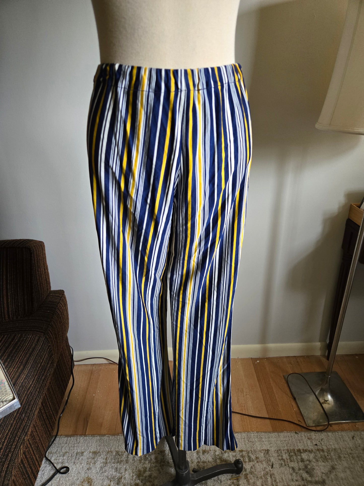 Vintage Two Piece Striped Pant Set from the 1970s