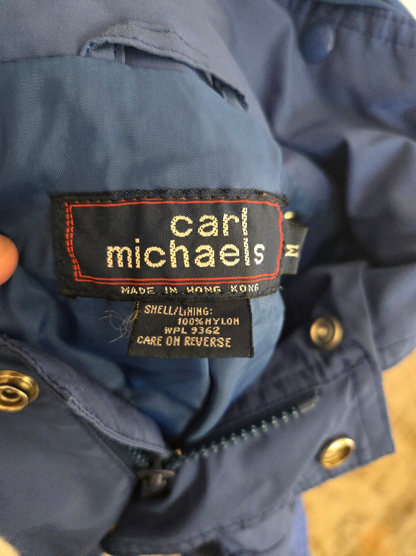 Vintage Long Sleeve Blue Windbreaker by Carl Michaels