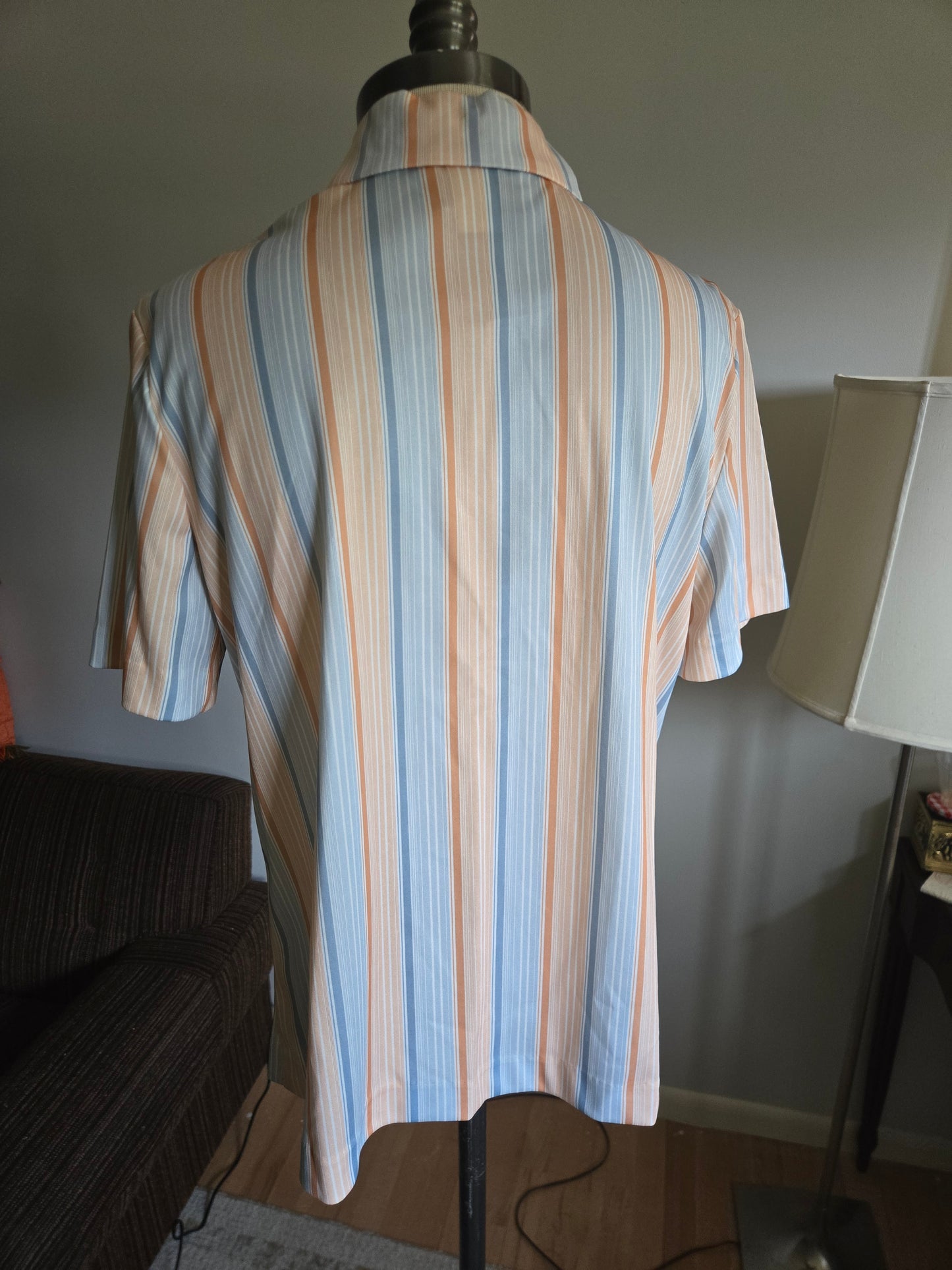 Vintage Short Sleeve Striped Blouse by Center Stage