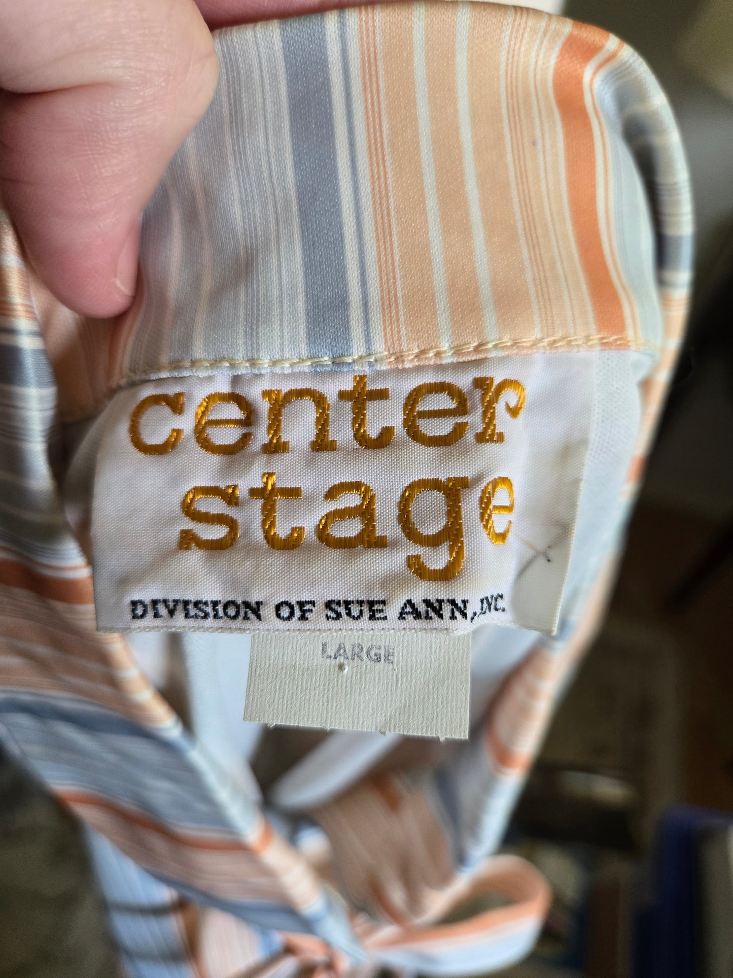 Vintage Short Sleeve Striped Blouse by Center Stage