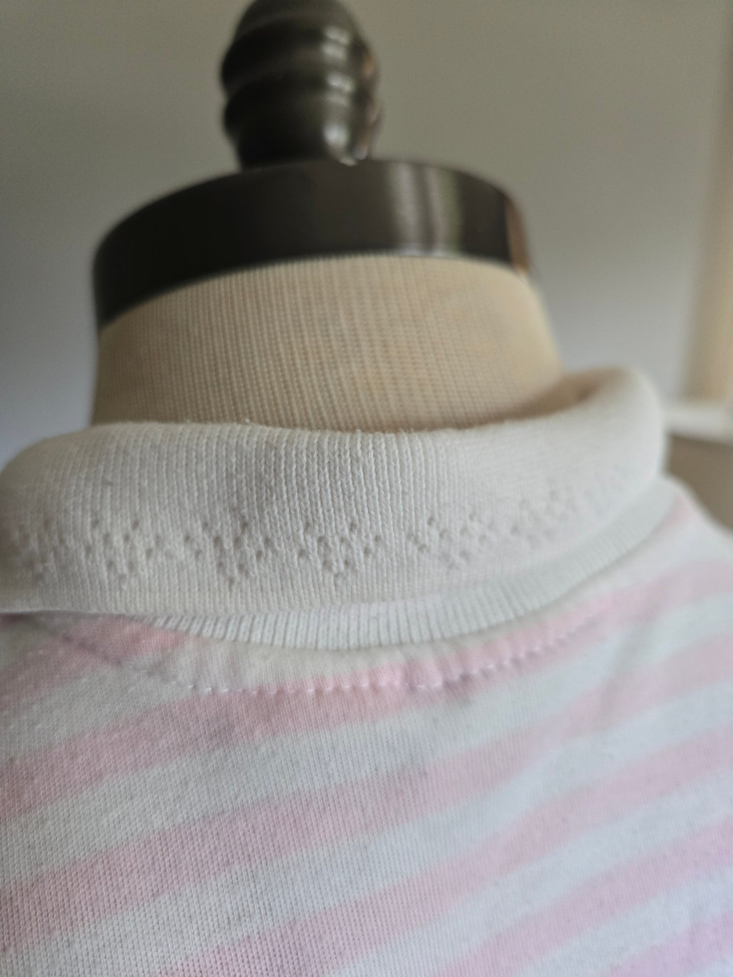 Vintage Short Sleeve Striped Polo Blouse by Classic Elements Petite
