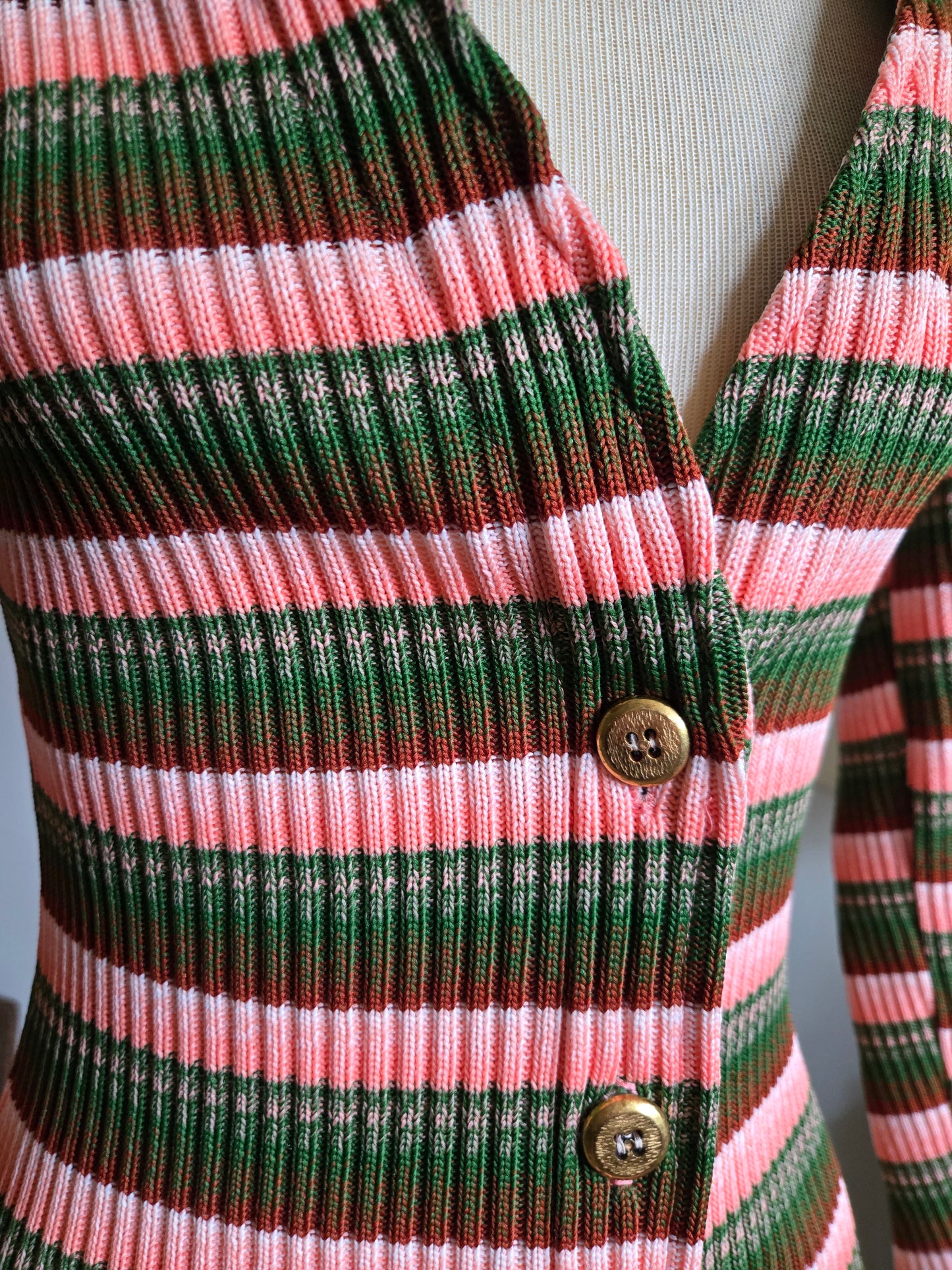 Vintage Long Sleeve Ribbed Cardigan Sweater by Hob Nobber