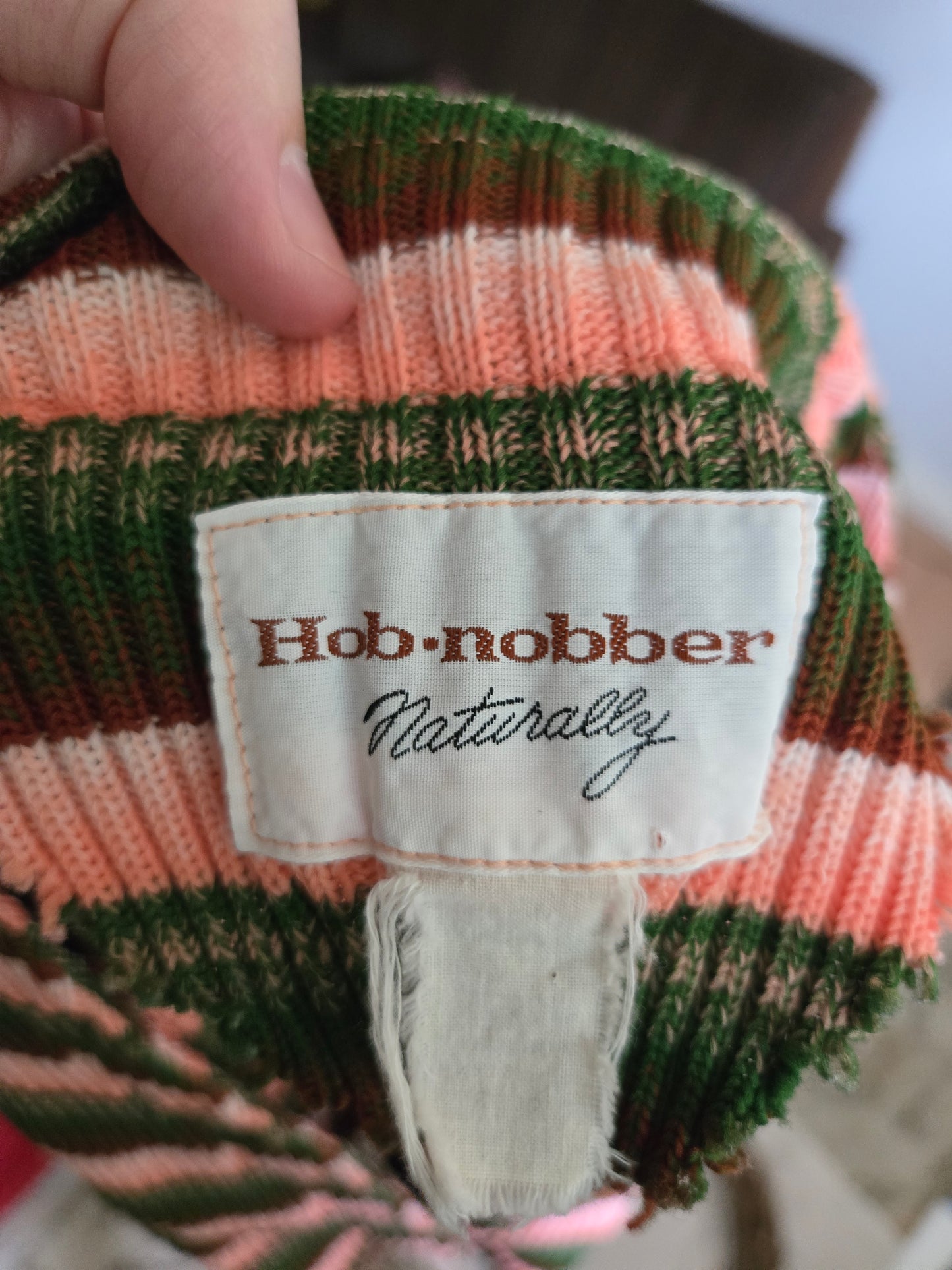 Vintage Long Sleeve Ribbed Cardigan Sweater by Hob Nobber