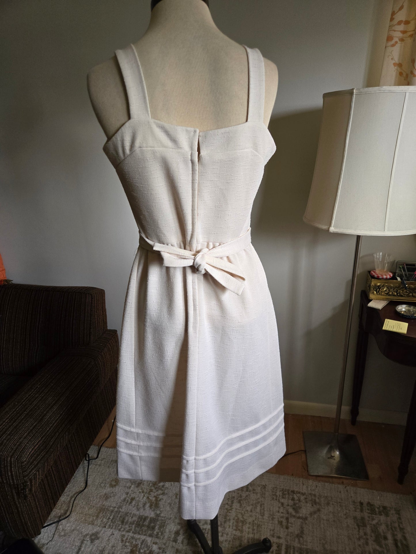 Vintage Sleeveless Oatmeal Dress