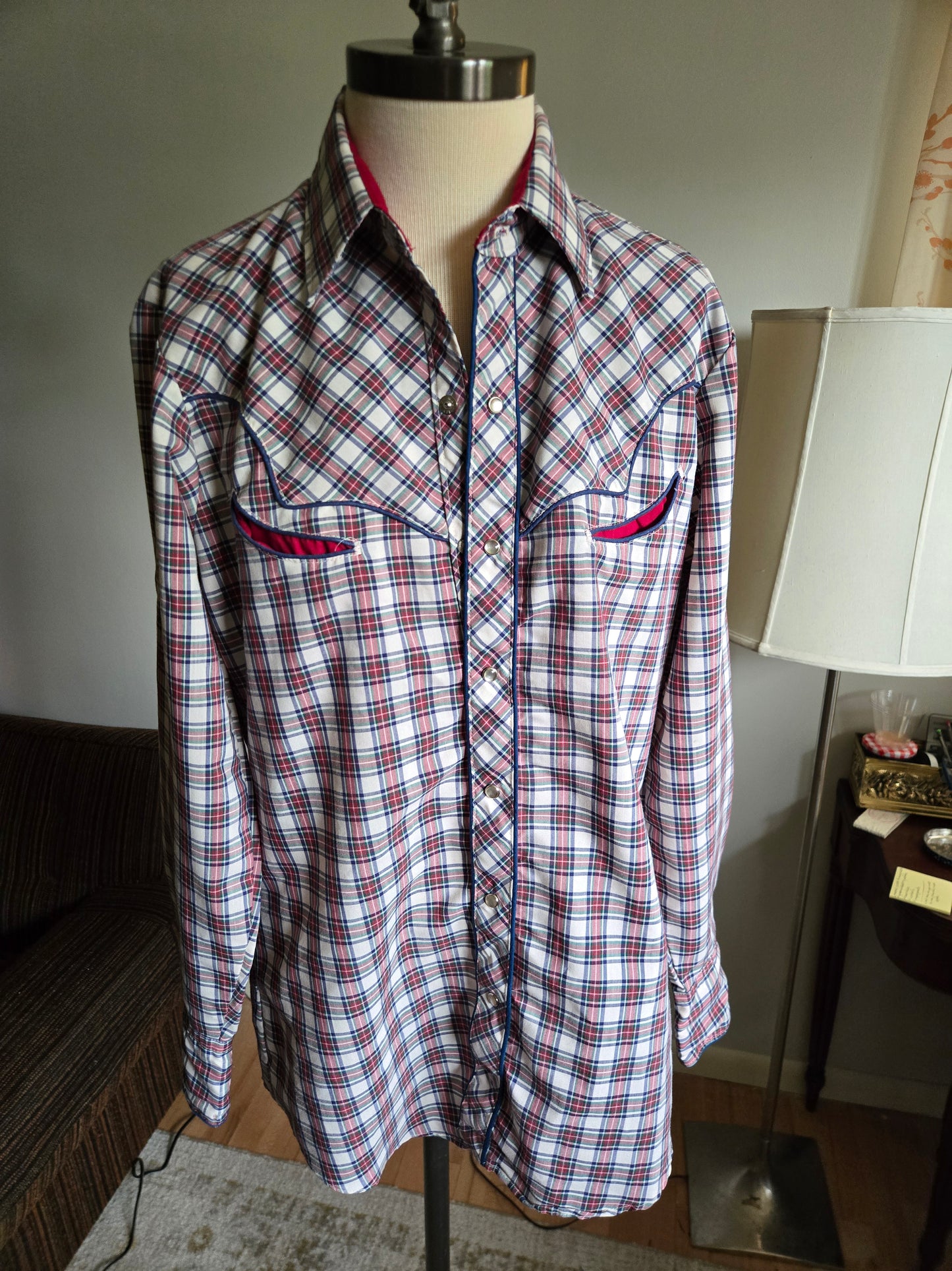 Vintage Long Sleeve Western Snap Shirt by Karman Kenny Rogers Collection