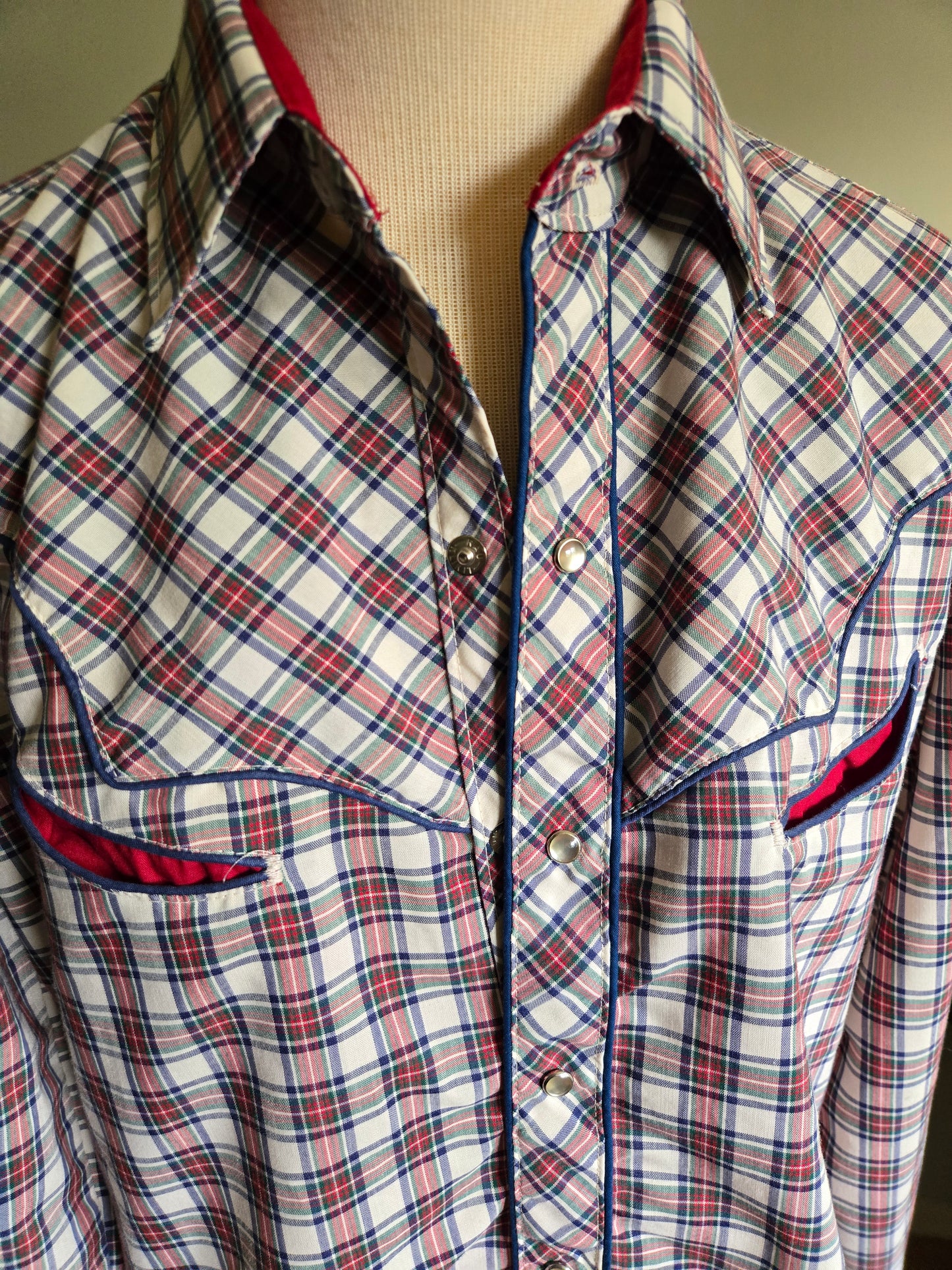 Vintage Long Sleeve Western Snap Shirt by Karman Kenny Rogers Collection