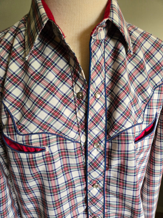 Vintage Long Sleeve Western Snap Shirt by Karman Kenny Rogers Collection