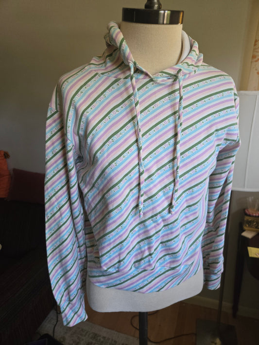 Vintage Striped Hoodie Sweatshirt from the 80s/90s