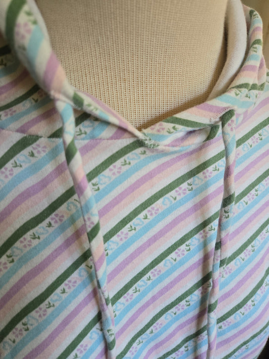 Vintage Striped Hoodie Sweatshirt from the 80s/90s
