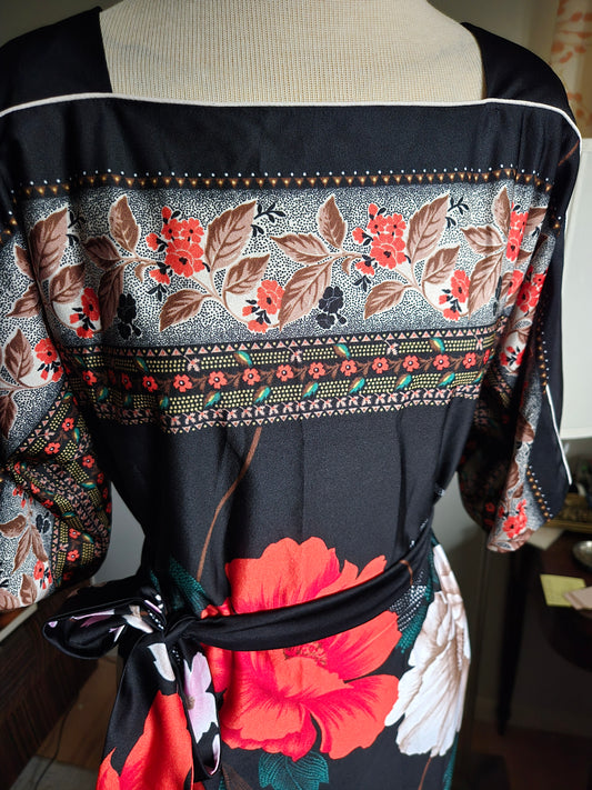 Vintage Short Sleeve Floral Print Dress by Malihini Hawaii