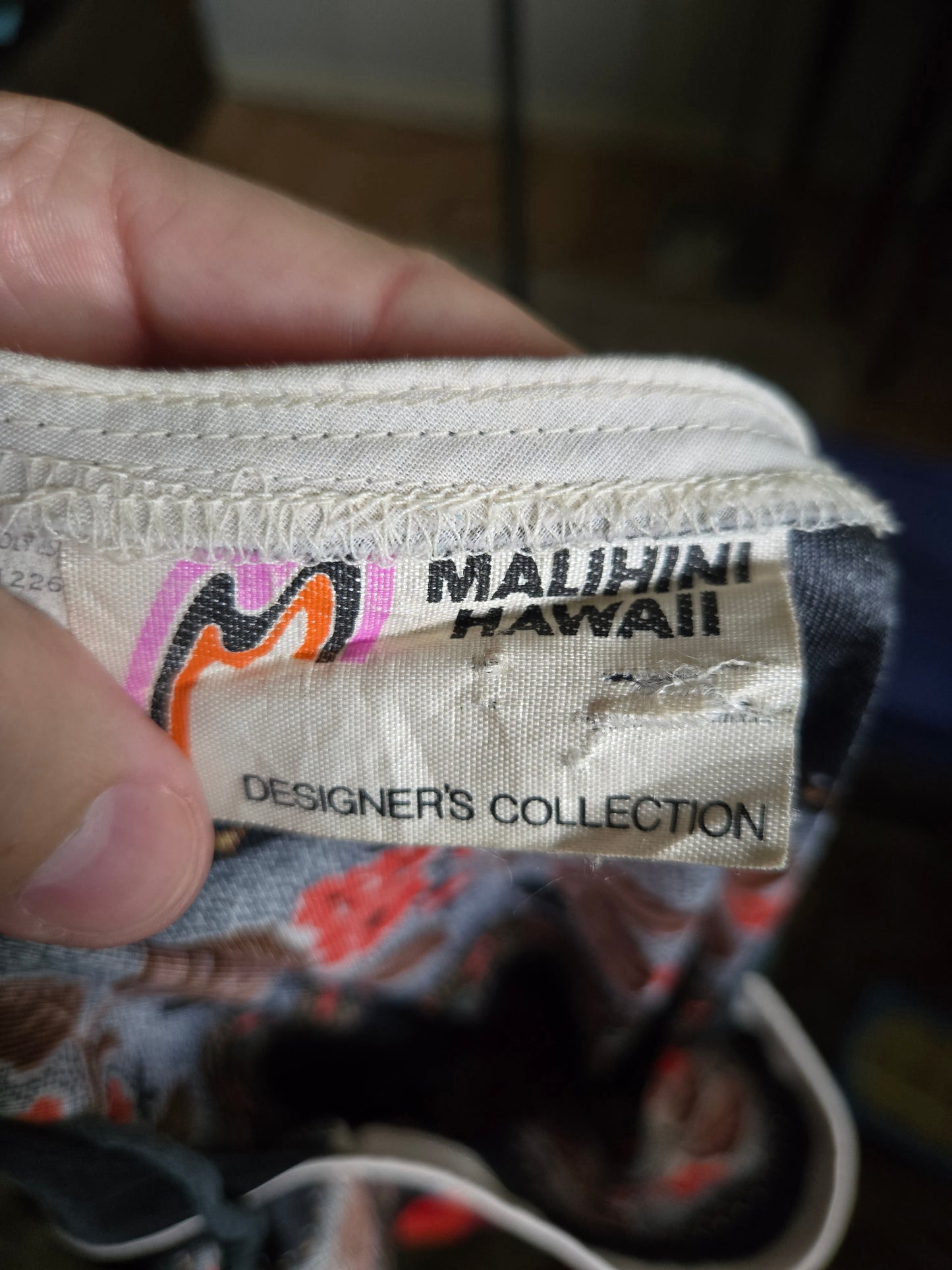 Vintage Short Sleeve Floral Print Dress by Malihini Hawaii