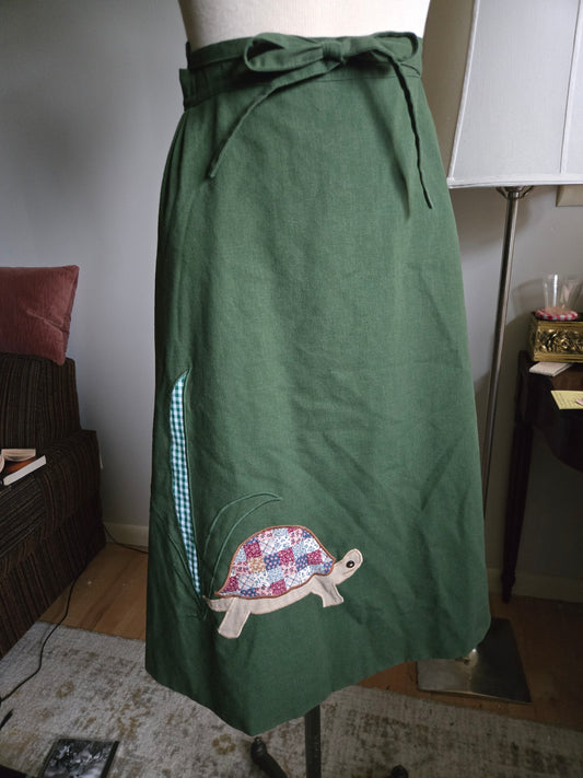 Vintage Turtle Wrap Skirt by Laura Industries