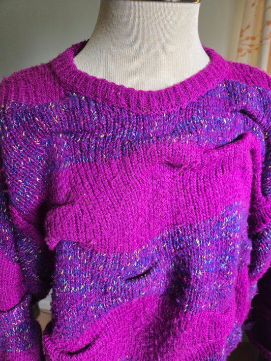 Vintage Long Sleeve Purple Sweater by Gil Aimbez for Static