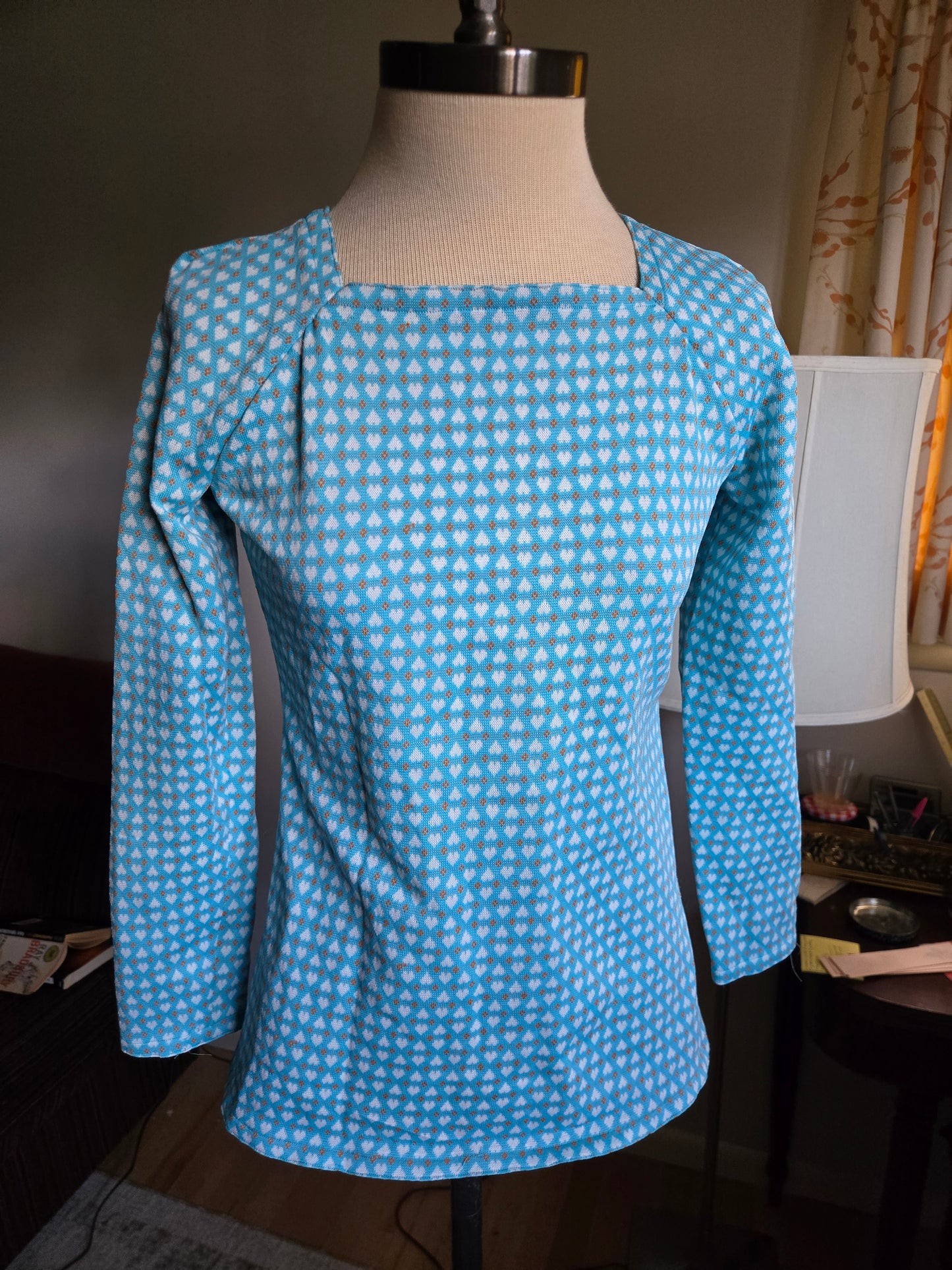 Vintage Long Sleeve Heart Blouse