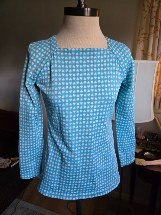 Vintage Long Sleeve Heart Blouse