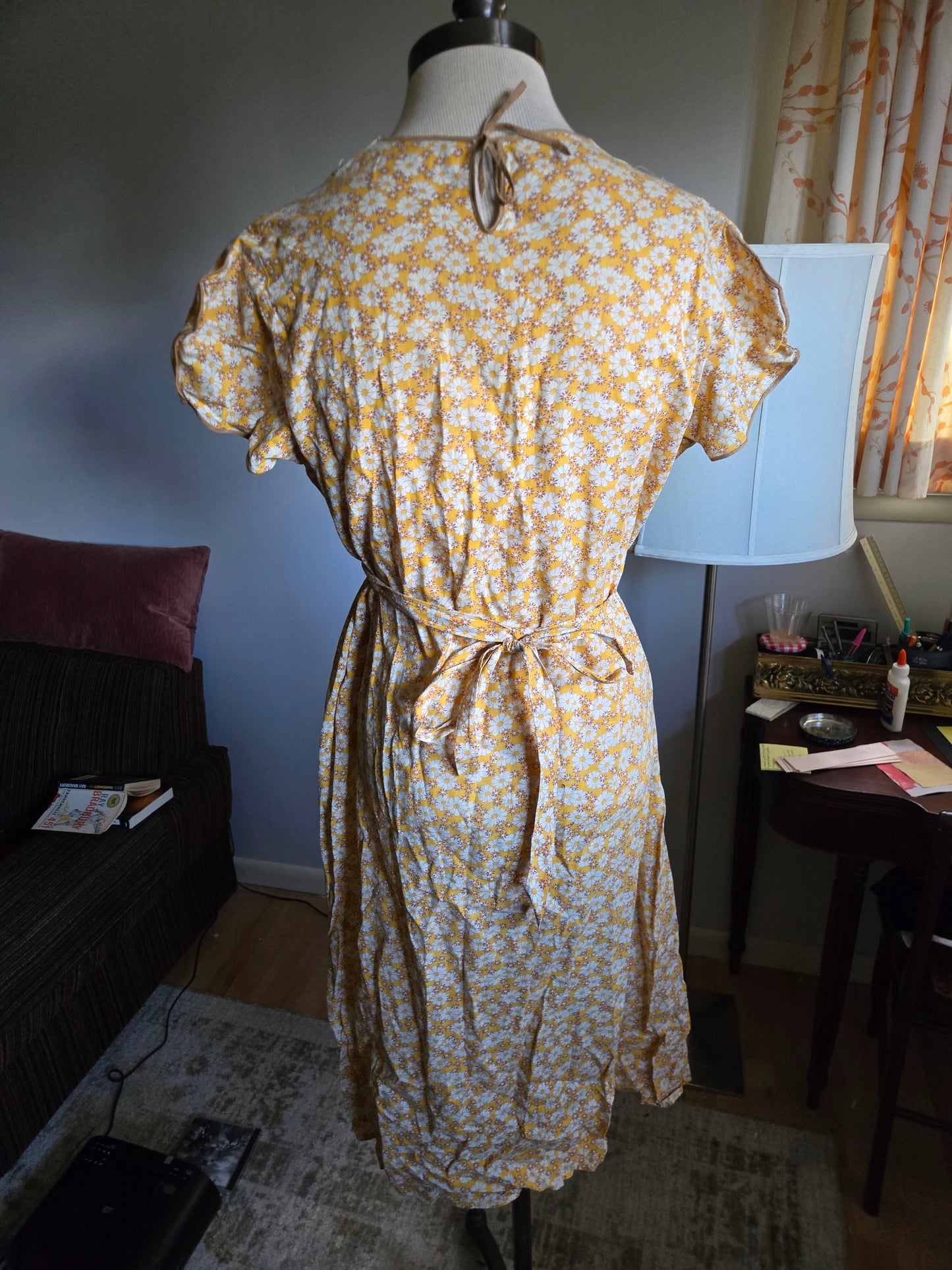 Vintage Short Sleeve Floral Print Dress