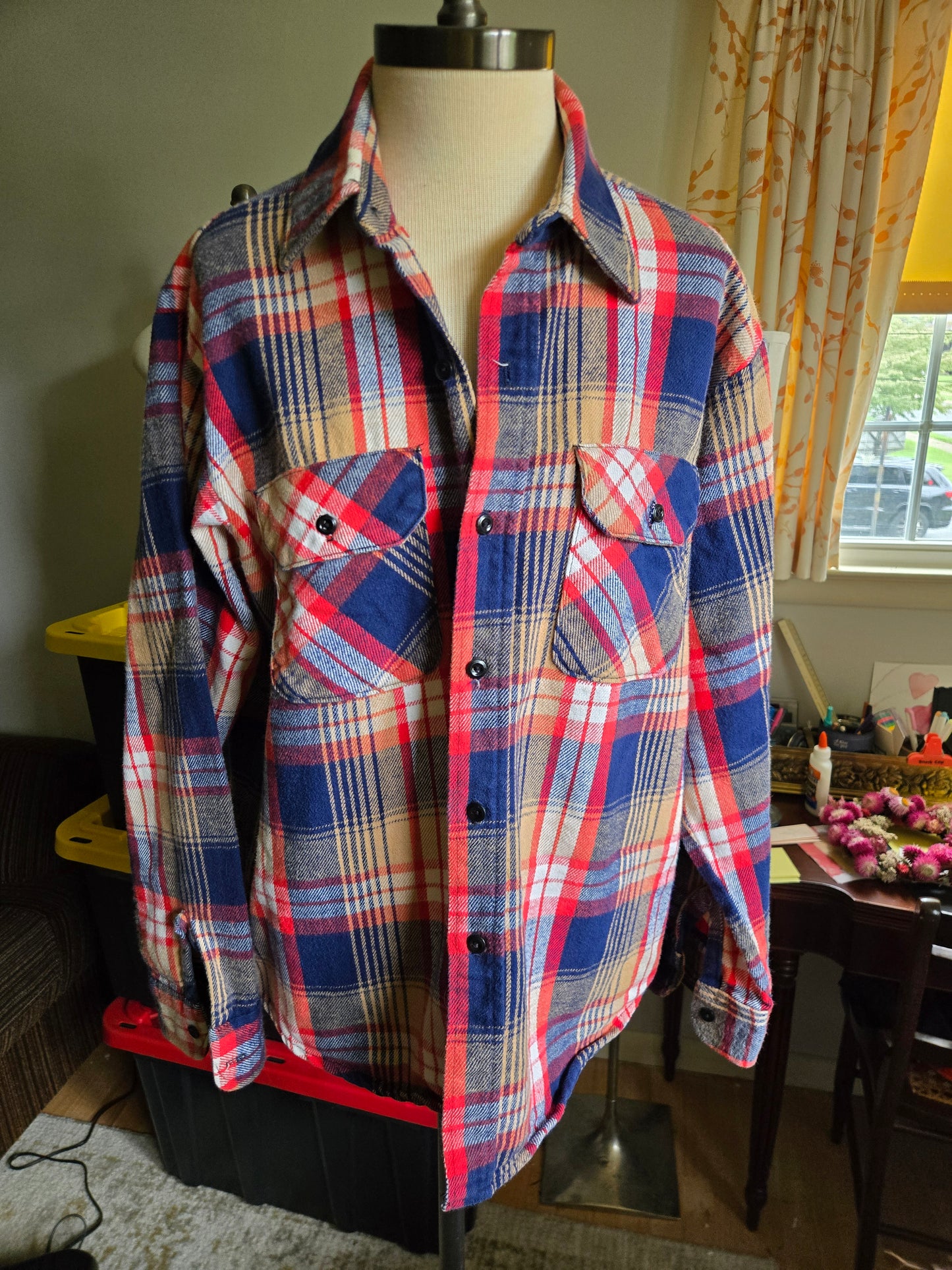 Vintage Long Sleeve Button Down Flannel Shirt by Clydesdale