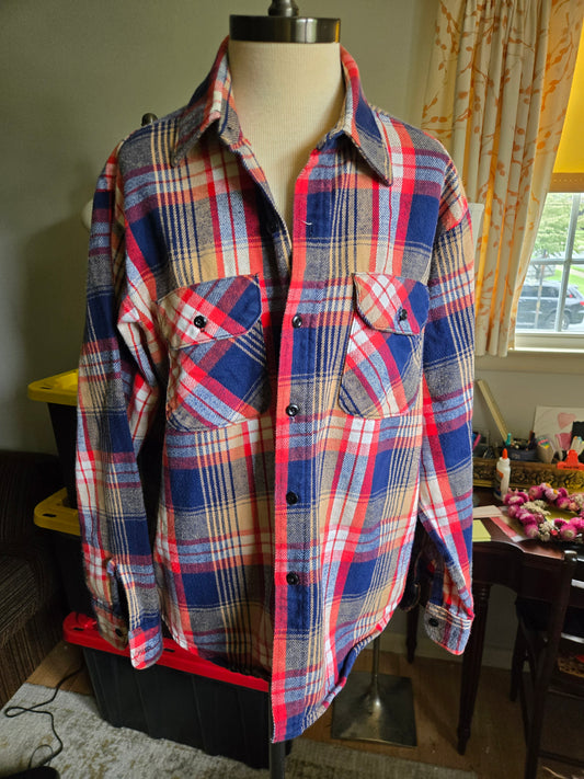 Vintage Long Sleeve Button Down Flannel Shirt by Clydesdale