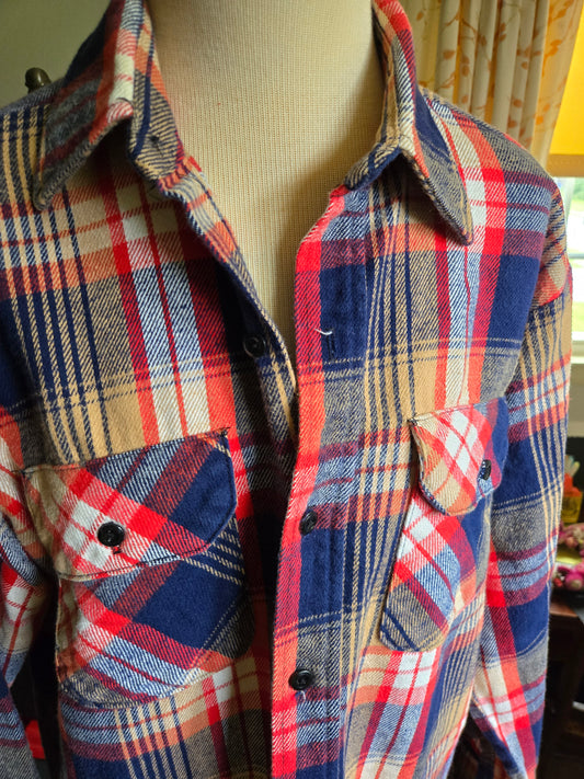 Vintage Long Sleeve Button Down Flannel Shirt by Clydesdale